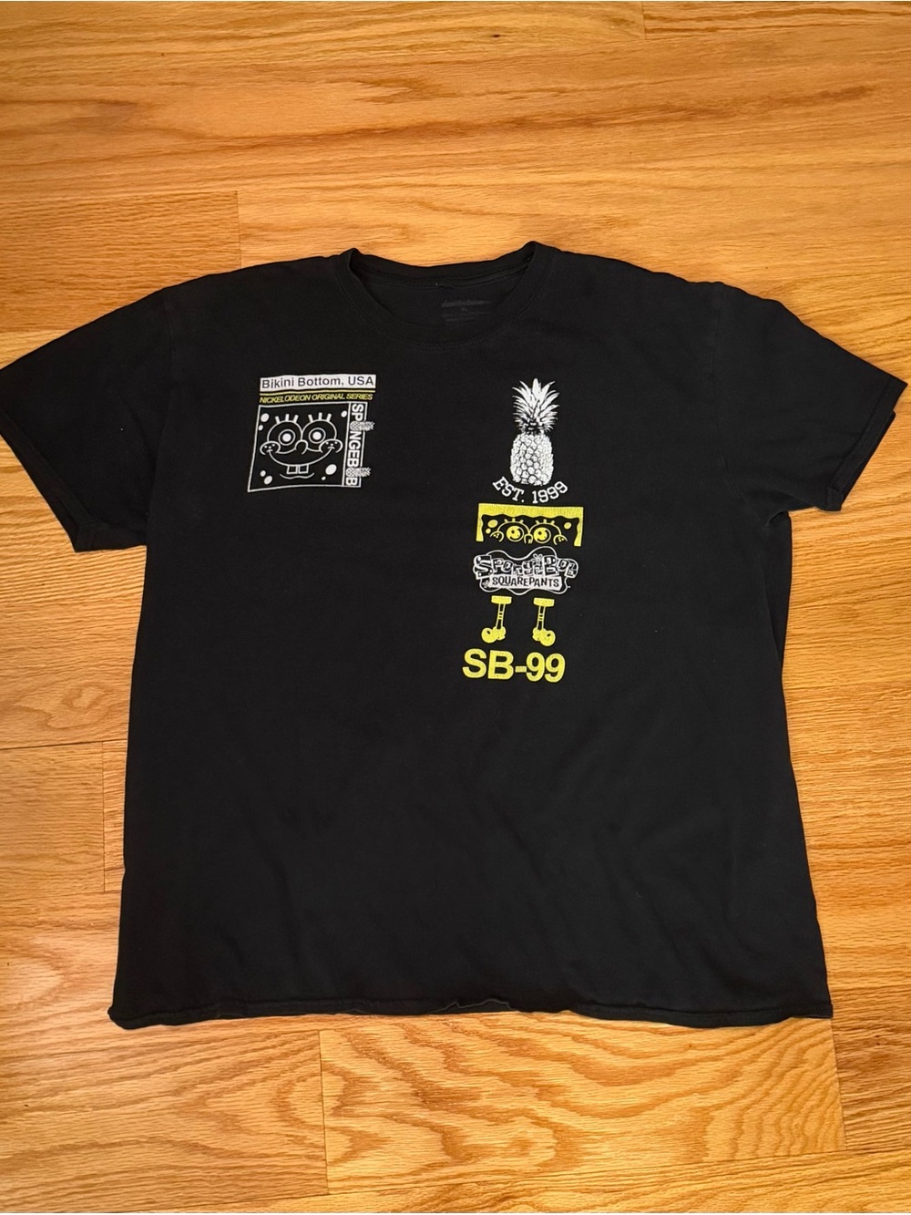 Nickelodeon Spongebob Squarepants T-Shirt Size XL Black Graphic Tee